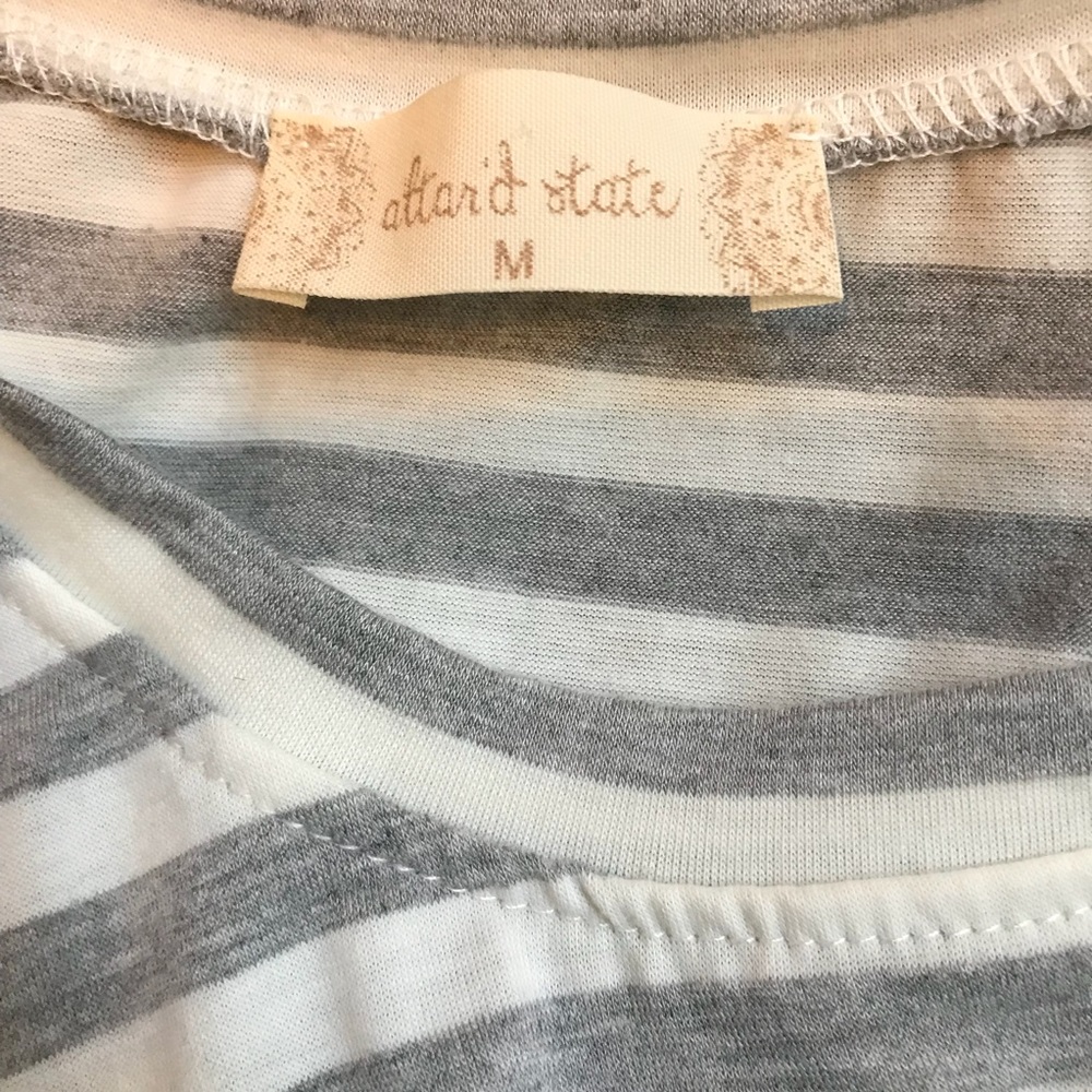 NWOT Altar’d State Striped Flutter Sleeve Top - Picture 6 of 6